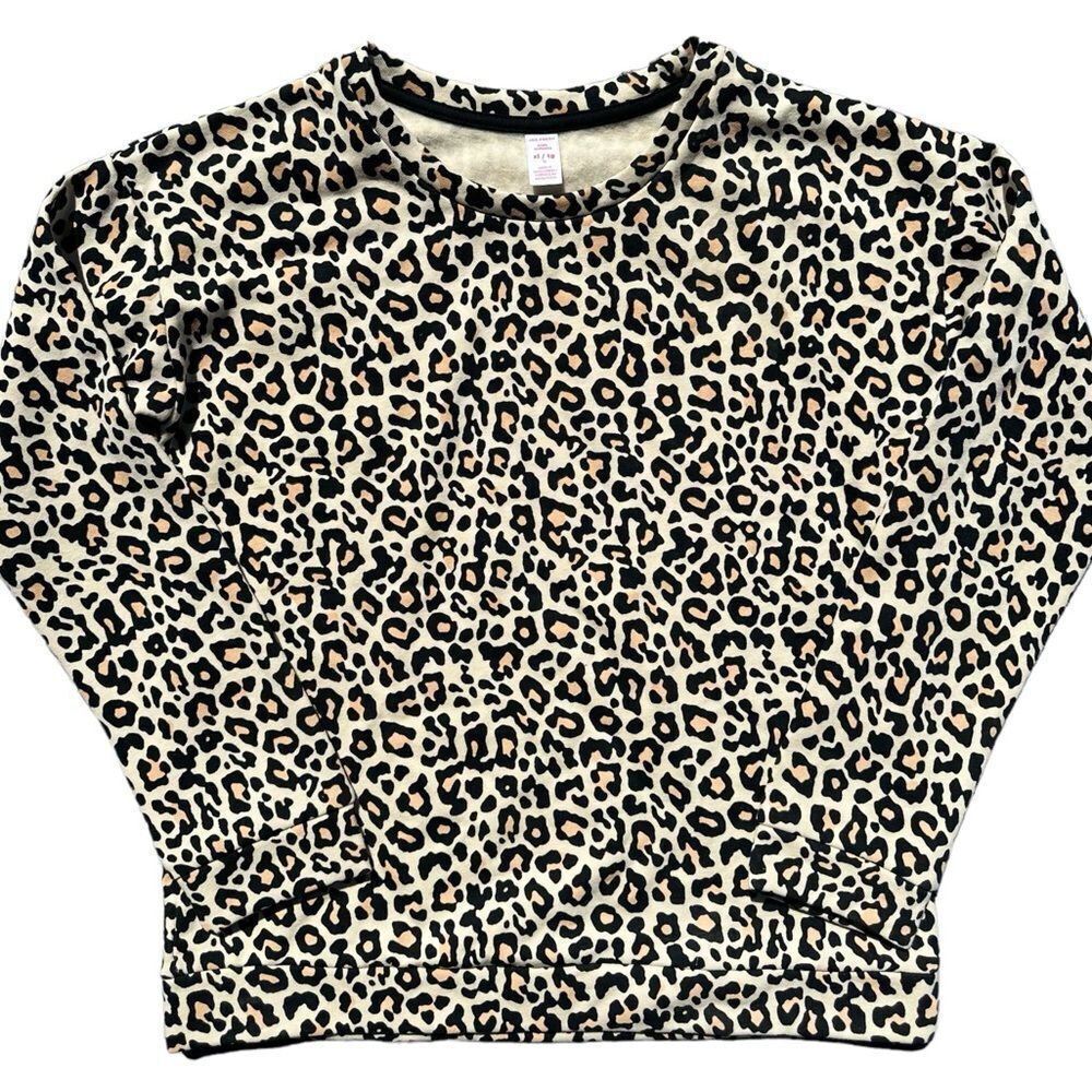 NEW Joe Fresh Girls Cheetah Print Pullover Sweatshirt Size XL